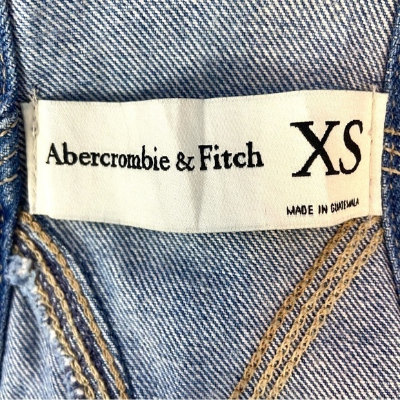 Abercrombie & Fitch Denim 100% Cotton Short Overalls Shortalls w Belt XS - Picture 8 of 9